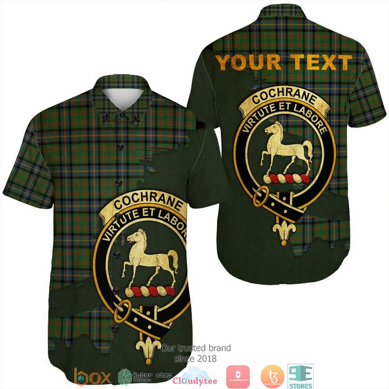 Cockburn Ancient Tartan Crest Personalized Short Sleeve Hawaiian Shirt