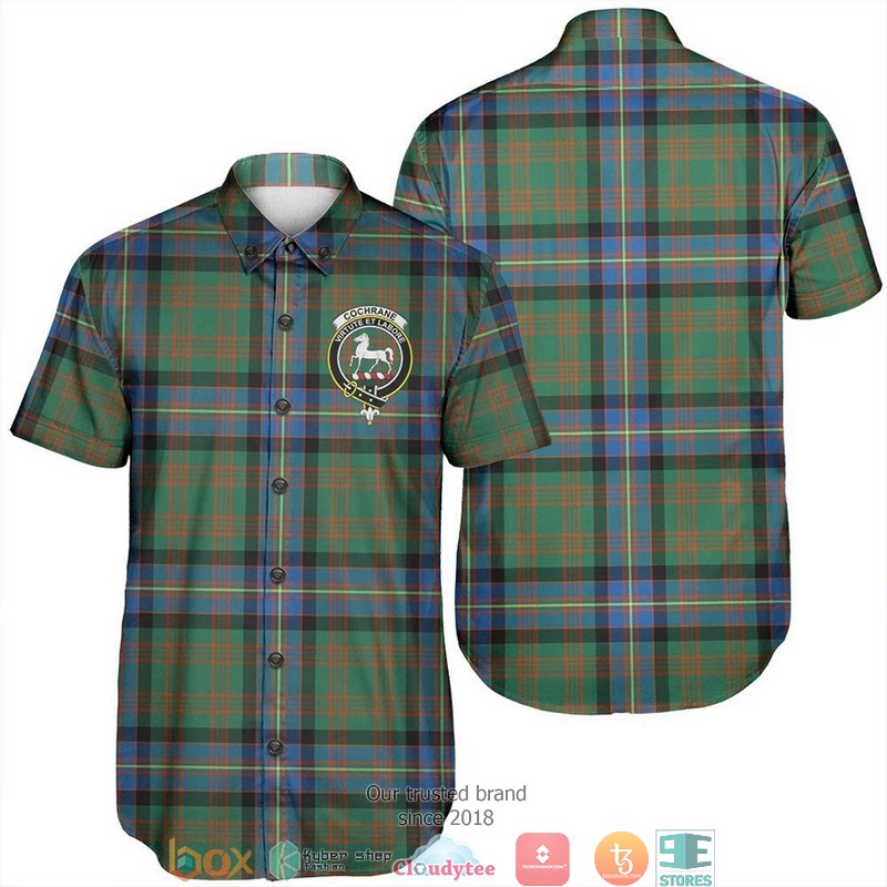 Cochrane Modern Tartan Crest Personalized Short Sleeve Hawaiian Shirt