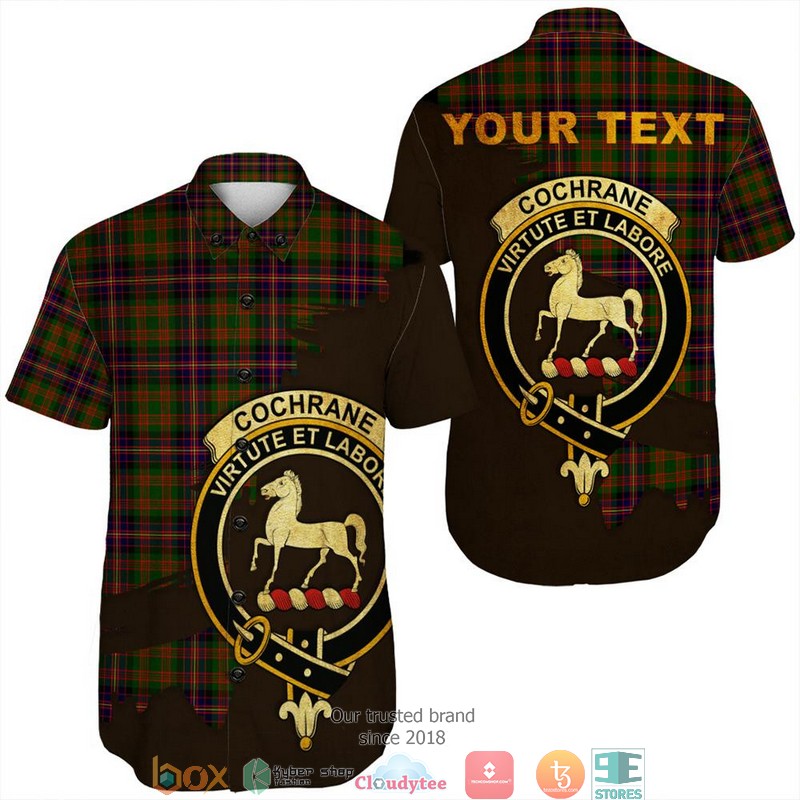 Cochrane Ancient Tartan Crest Short Sleeve Hawaiian Shirt