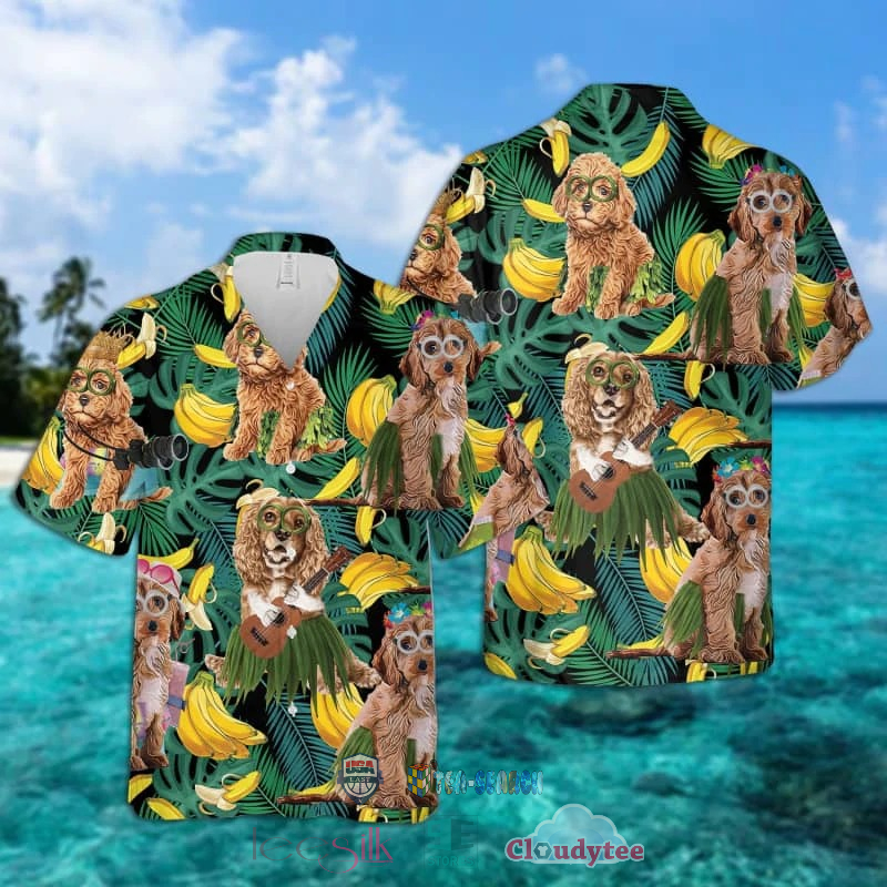 Cocker Spaniel Banana Tropical Hawaiian Shirt