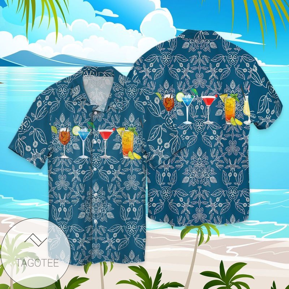 Cocktails Happy Hour Hawaiian Shirt