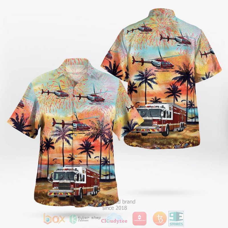 Collier County EMS MedFlight Airbus EC135T3H H135 Florida Hawaiian Shirt