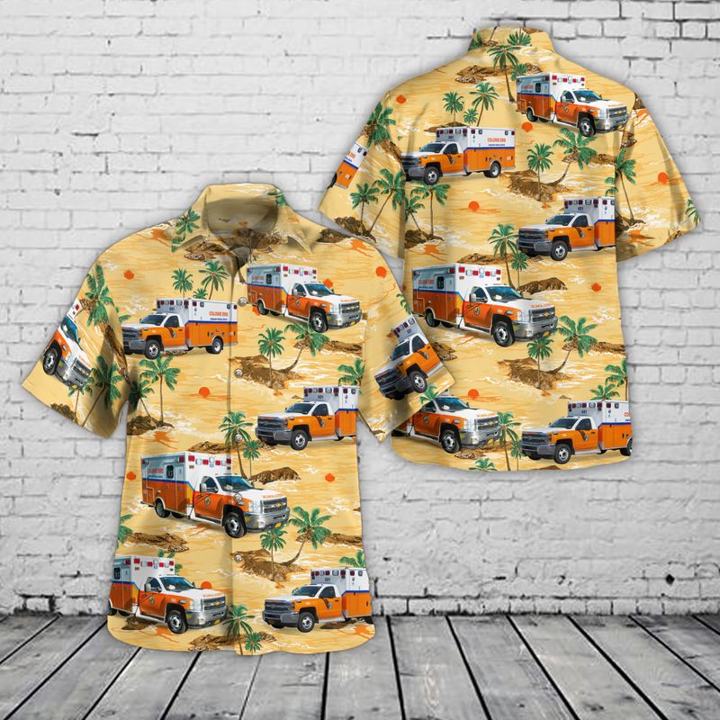 Coconut Tree Beach Background Hawaiian Shirt