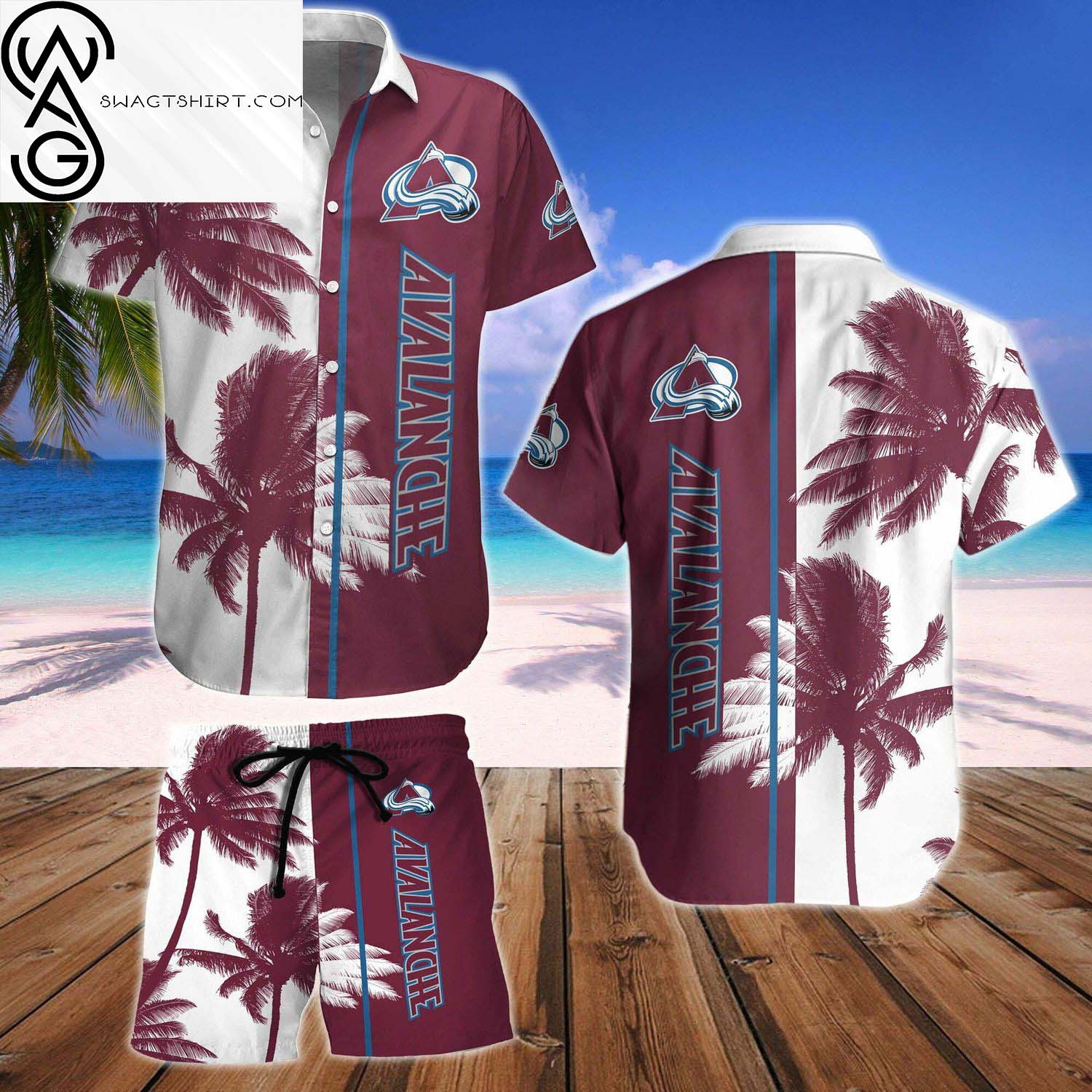 Colorado Avalanche Hawaiian Shirt And Beach Shorts