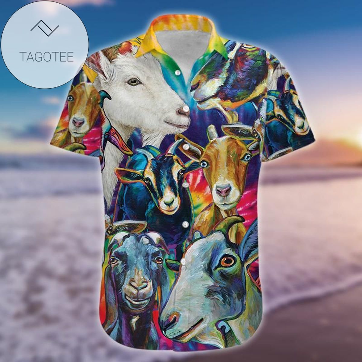 Colorful Goat Art Farmer Hawaiian Shirt