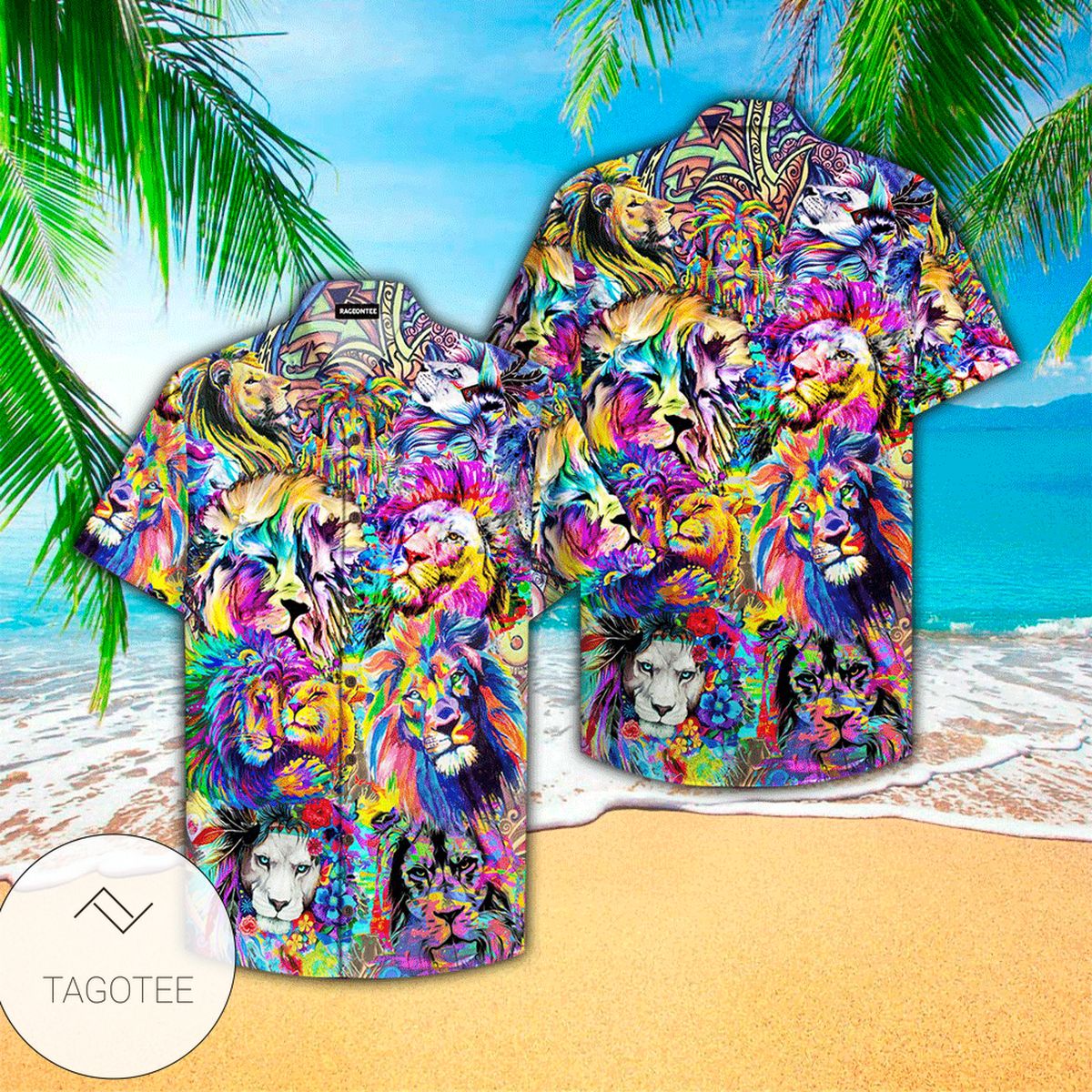 Colorful Hippie Feeling Groovy Hawaiian Aloha Shirts