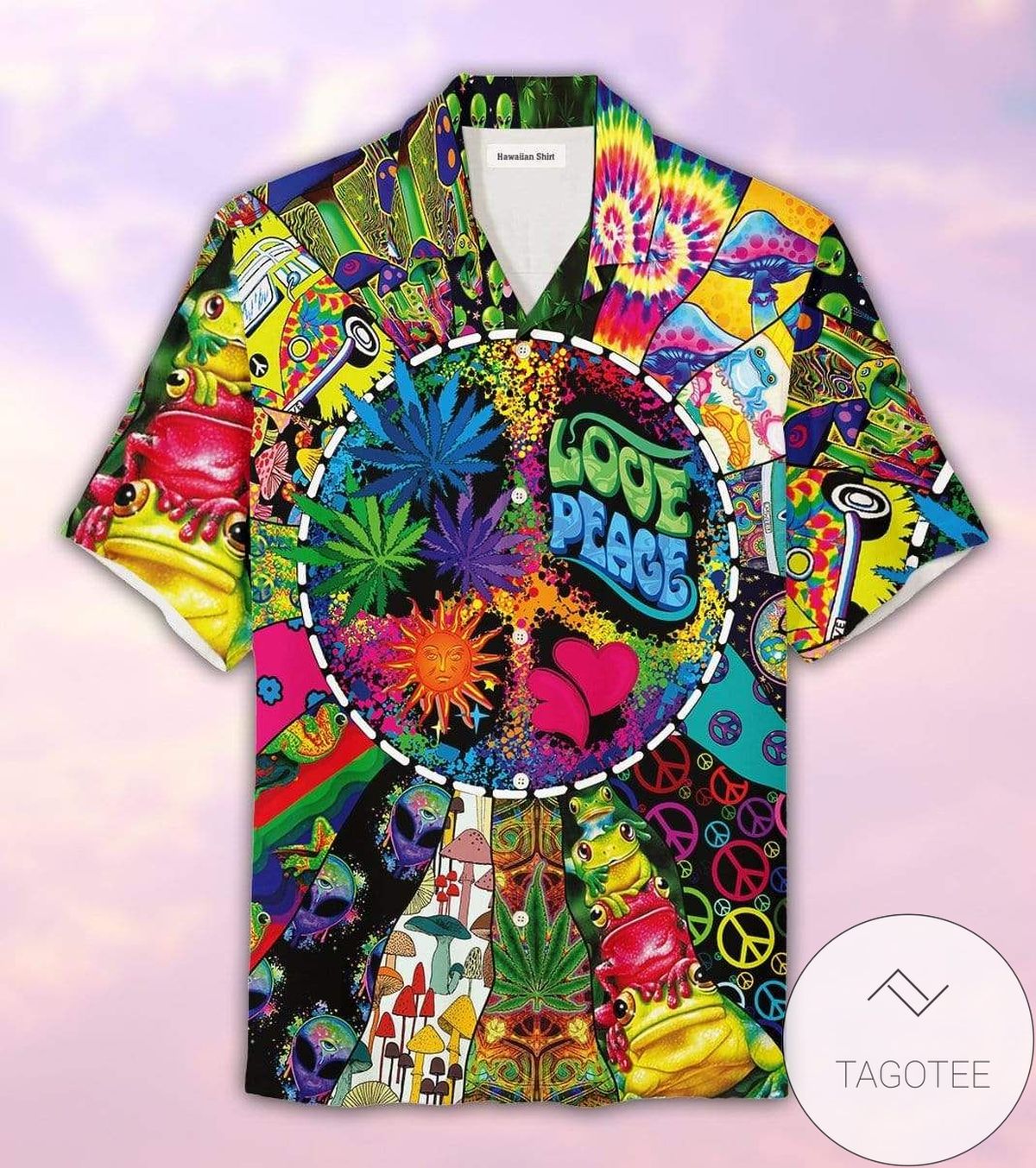 Colorful Hippie Peace Love American 2022 Authentic Hawaiian Shirts