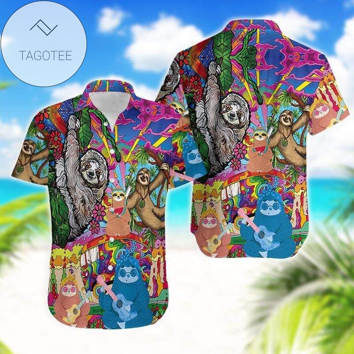 Colorful Hippie World Hawaiian Aloha Shirts