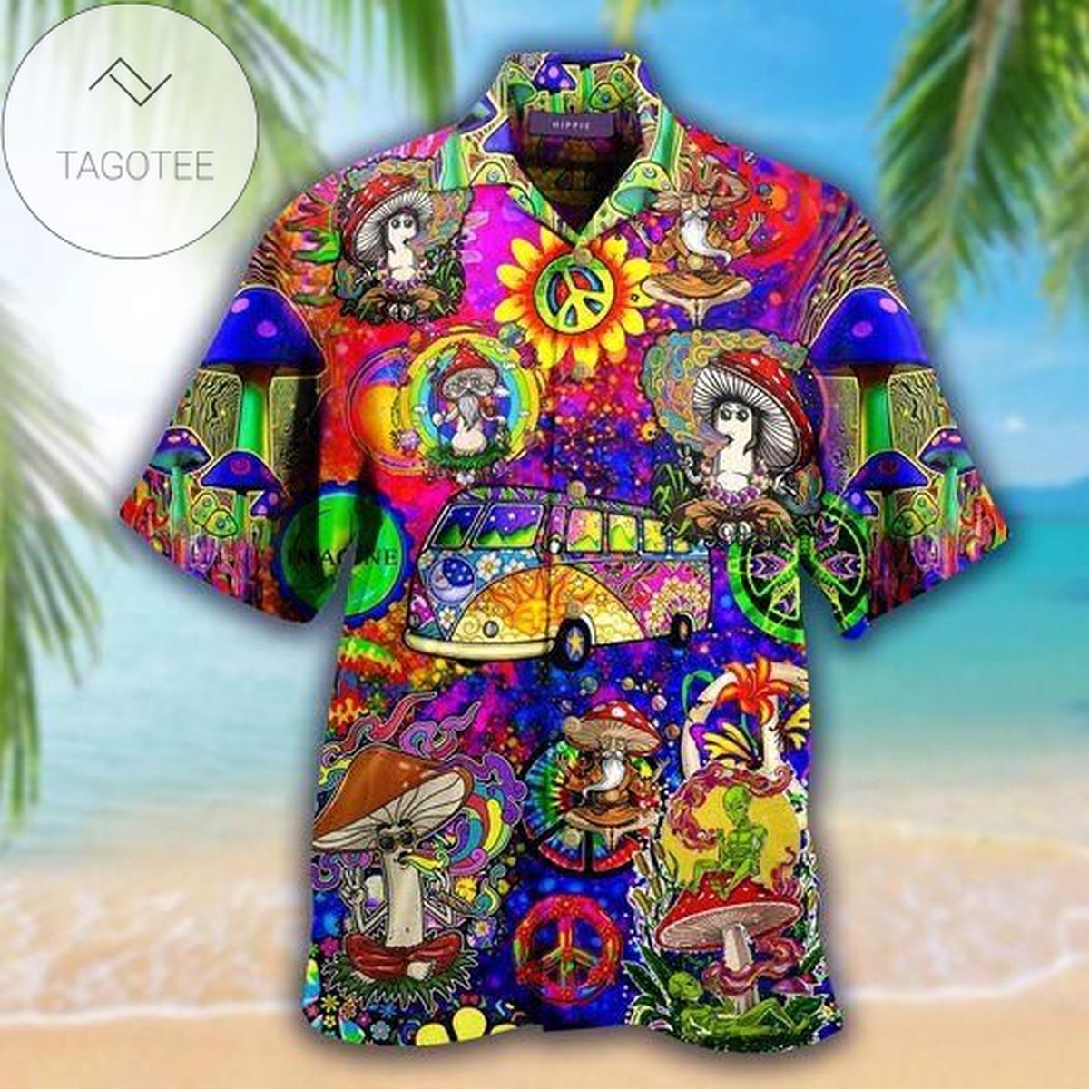 Colorful Hippie Sloth Unisex Hawaiian Aloha Shirts