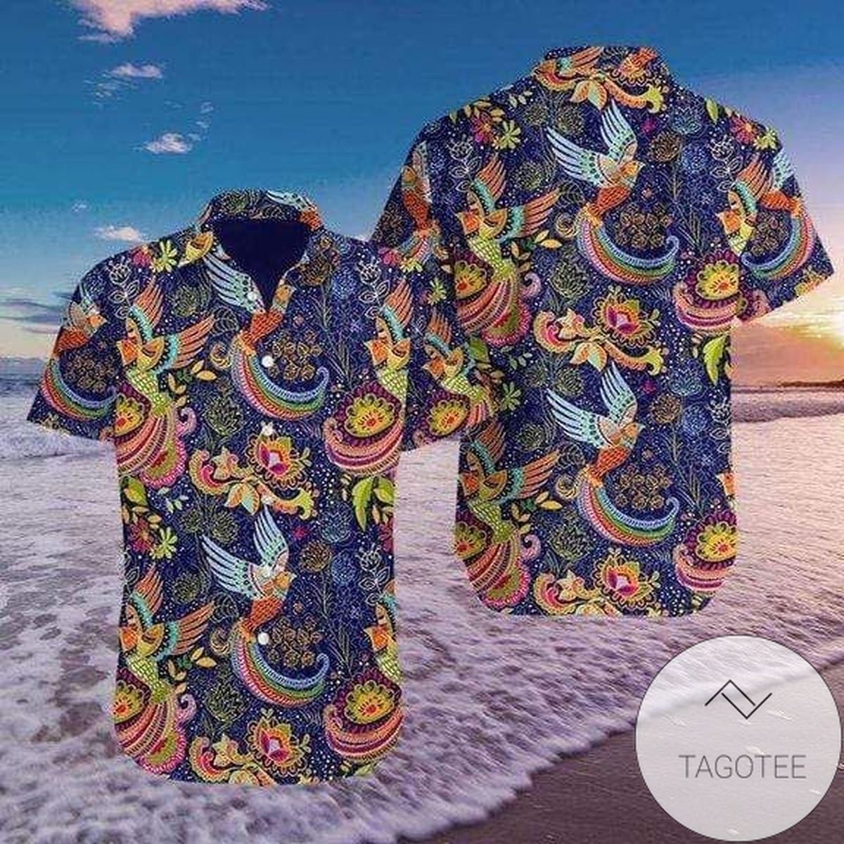 Colorful Holographic Mushroom Hippie Unisex 2022 Authentic Hawaiian Shirts