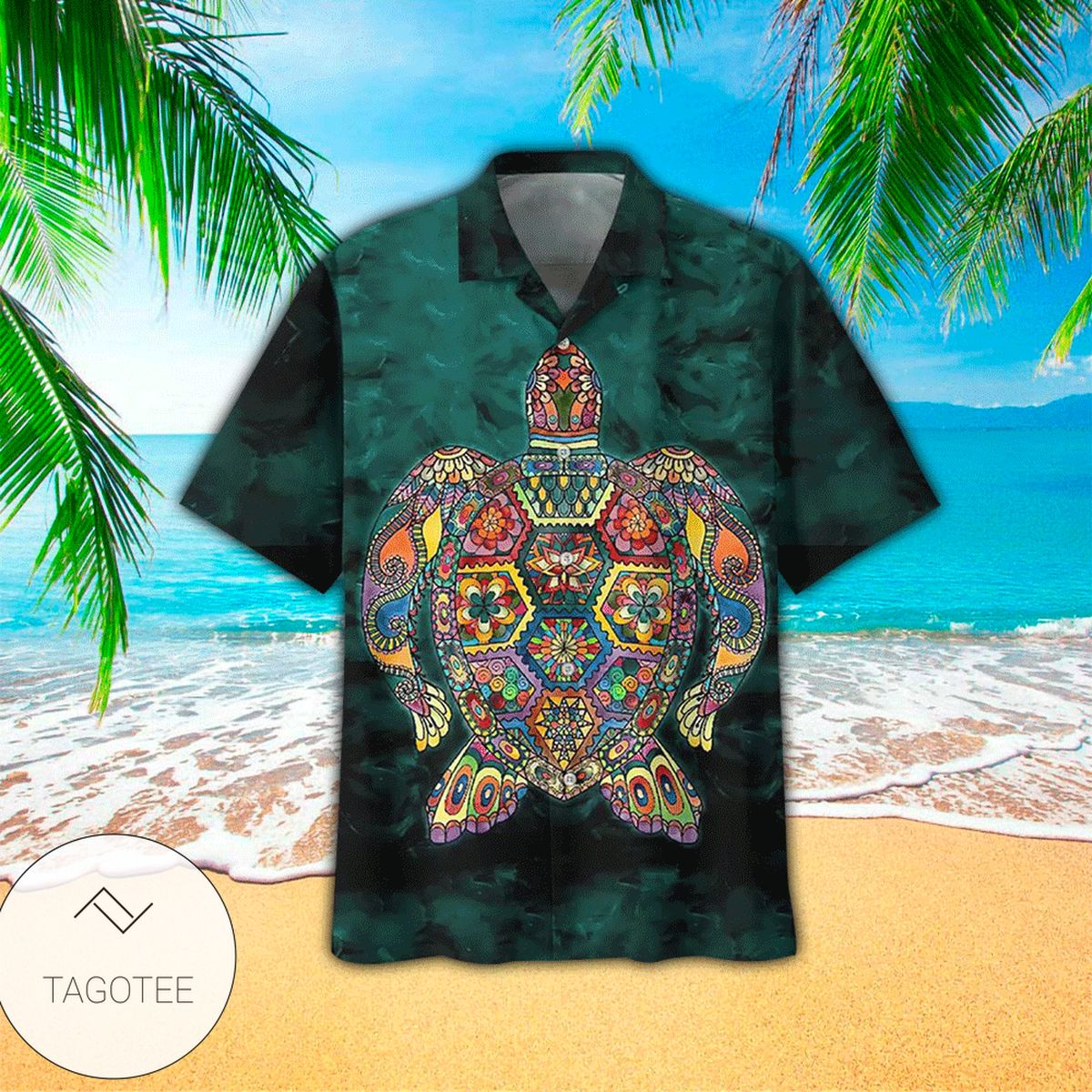 Colorful Lizard Green Tropical Unisex Hawaiian Shirts