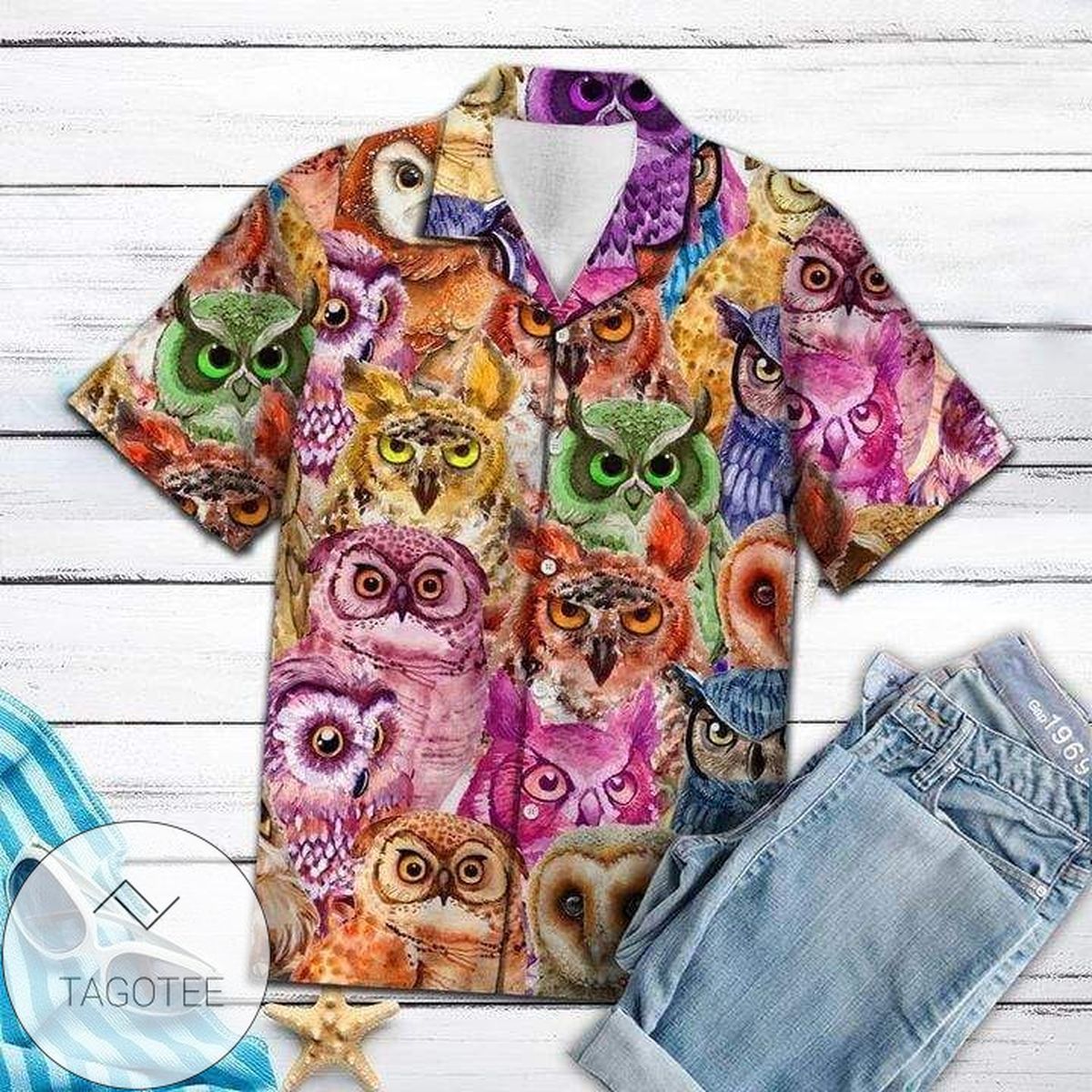 Colorful Owl Hawaiian Shirt