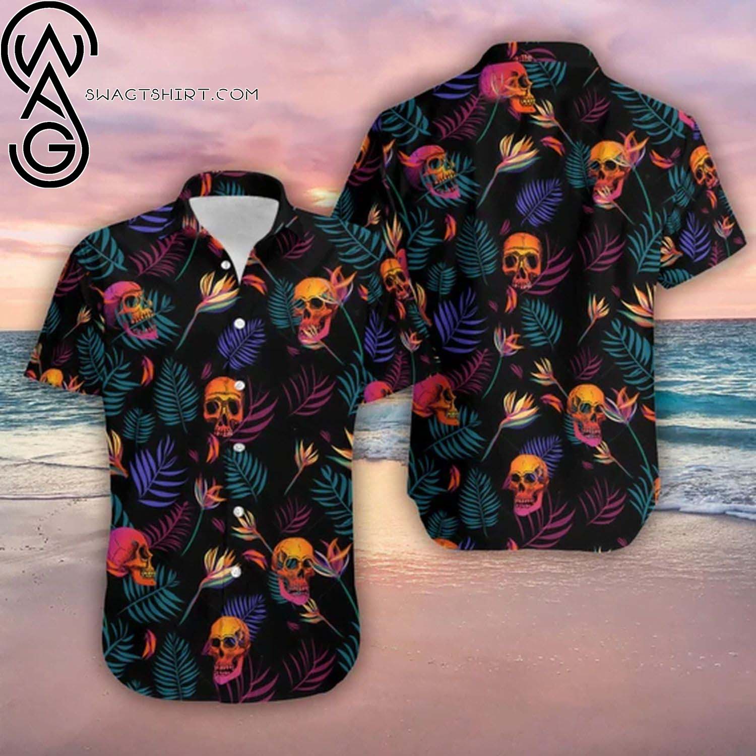 Colt 45 Palm Tree All Over Print Summer Vacation Hawaiian Shirt