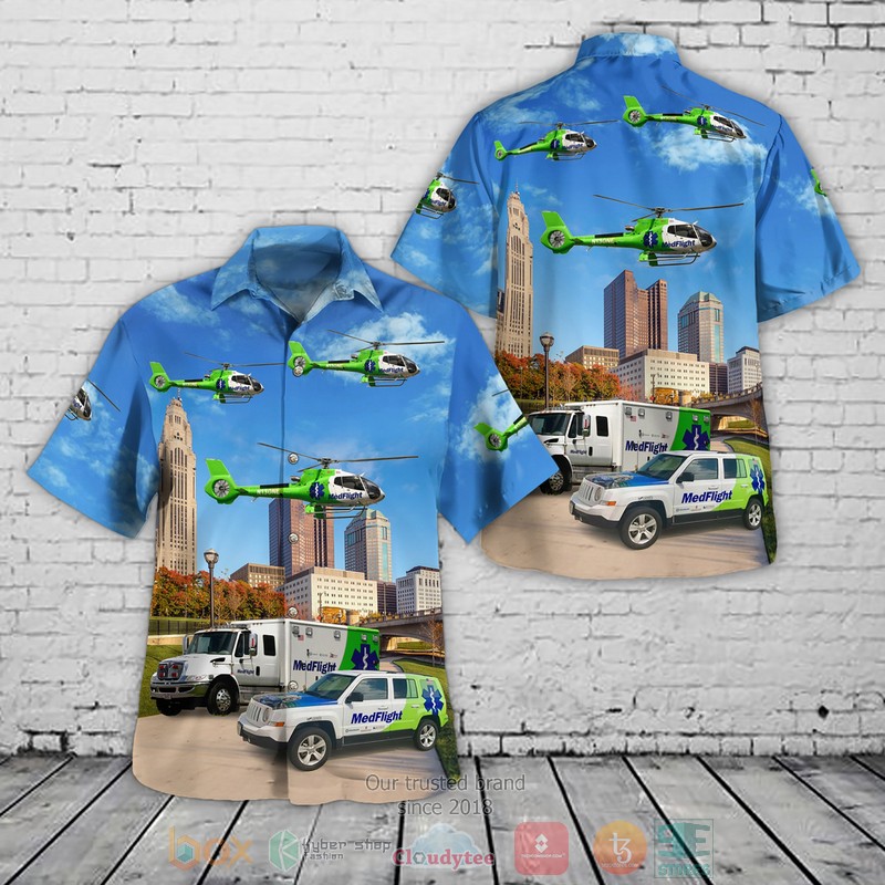 Columbus Ohio The Seagrave Company Aloha Shirt