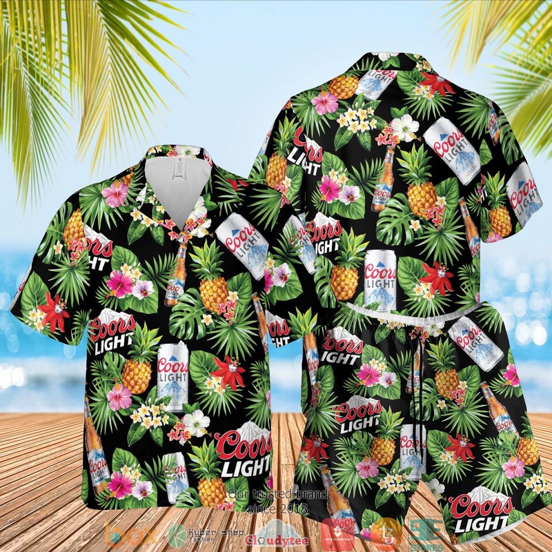 Coor Light Beer Tropical Black Hawaian Summer Outfit