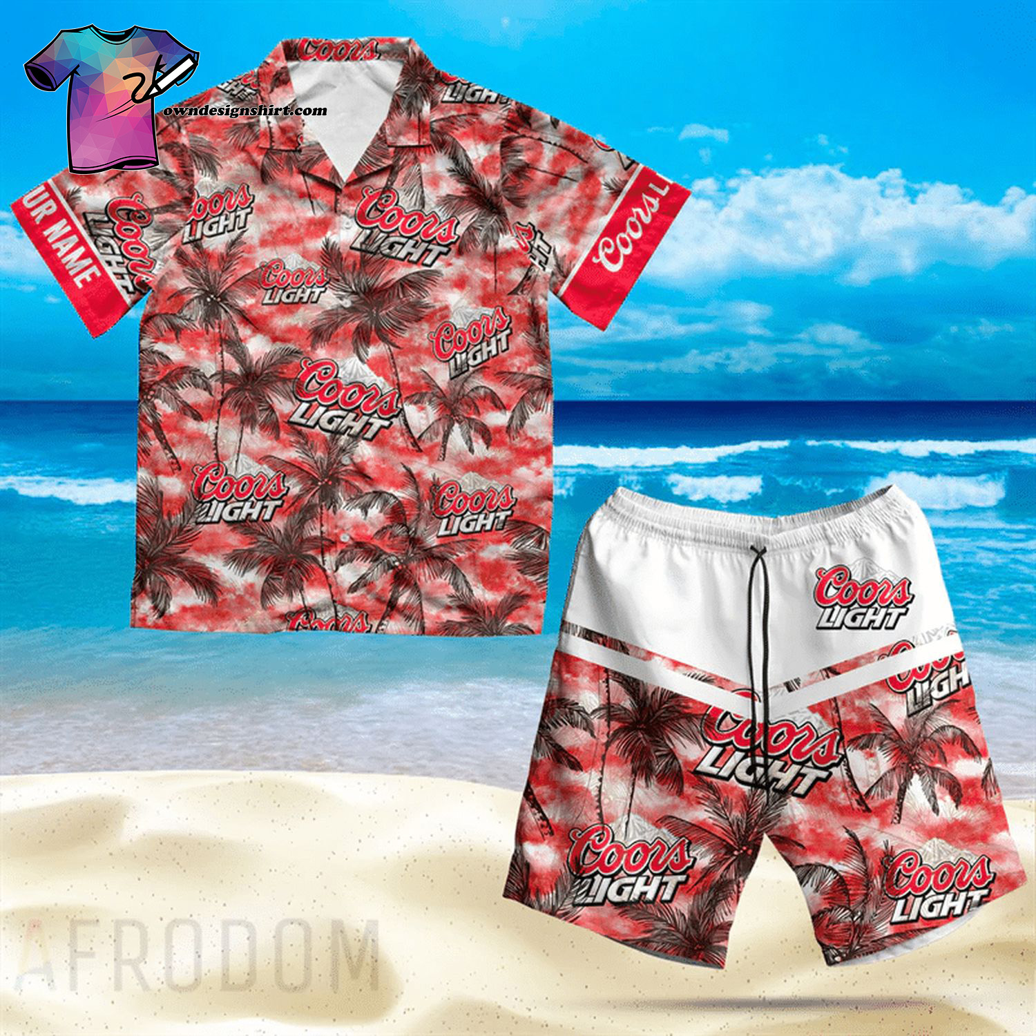 Coors Light Beer pineapple Hawaiian Shirt And Beach Shorts