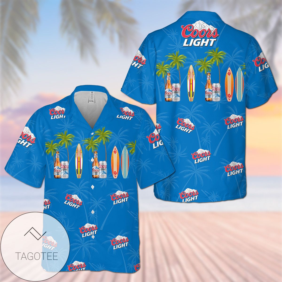 Coors Light Horizontal Hawaiian Shirt