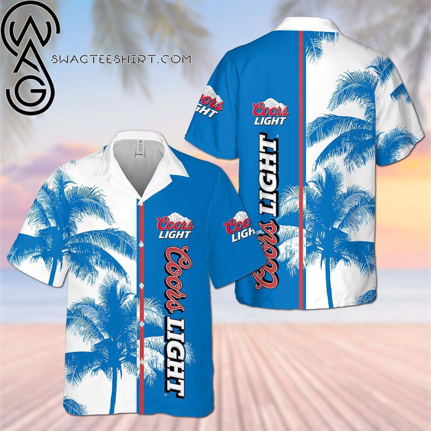 Coors Light Smoky Skull All Over Print Summer Vacation Hawaiian Shirt