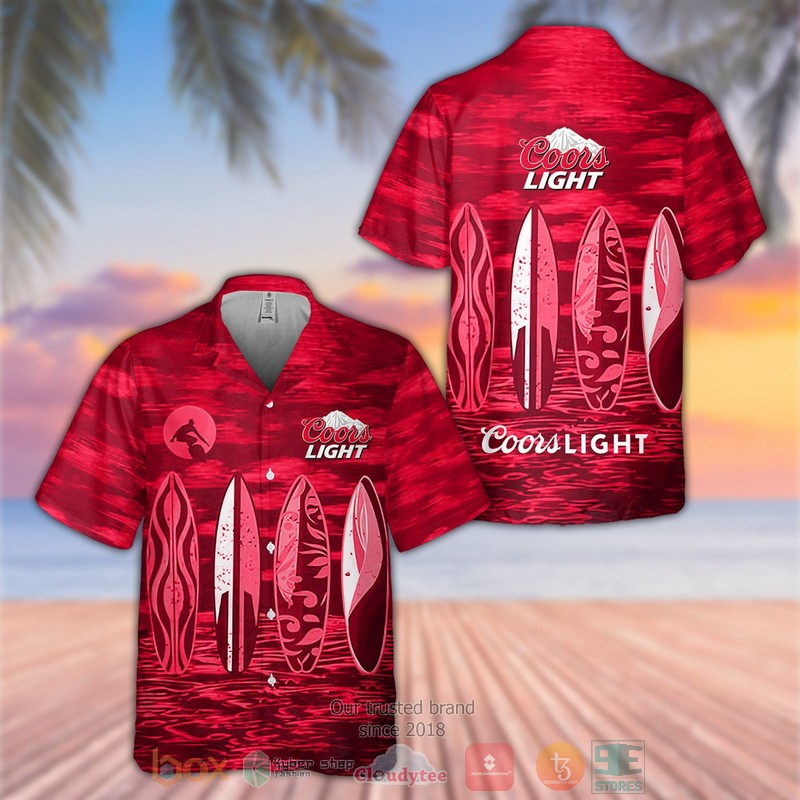 Coors Light palm tree Hawaiian shirt