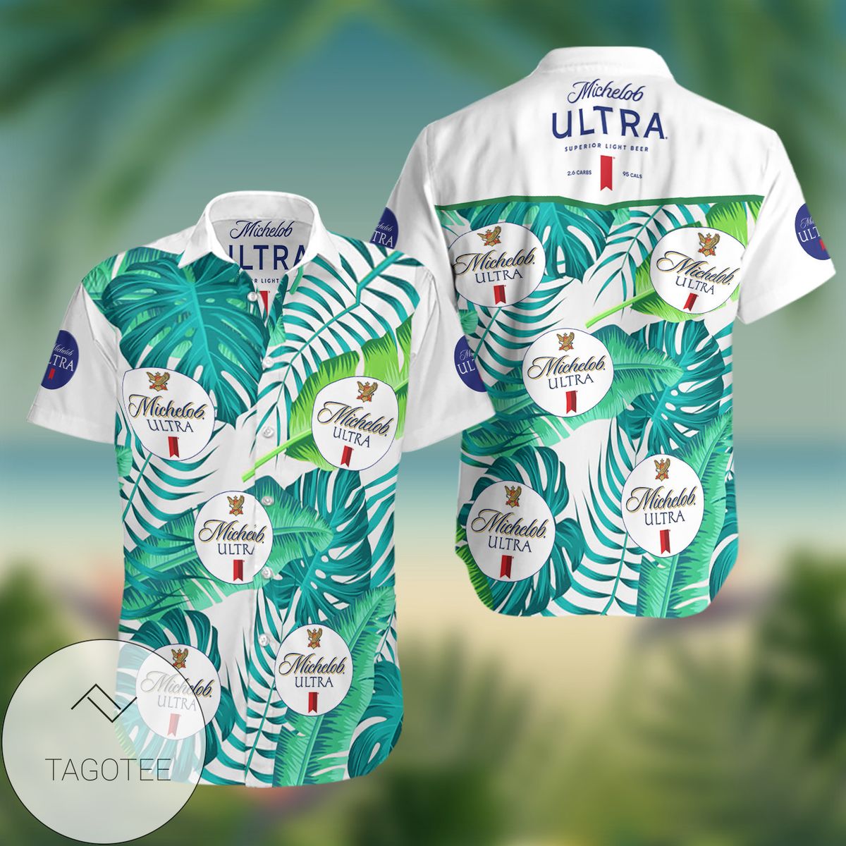 Copy of Michelob Ultra Palm Tree All Over Print 3D Hawaiian Shirt