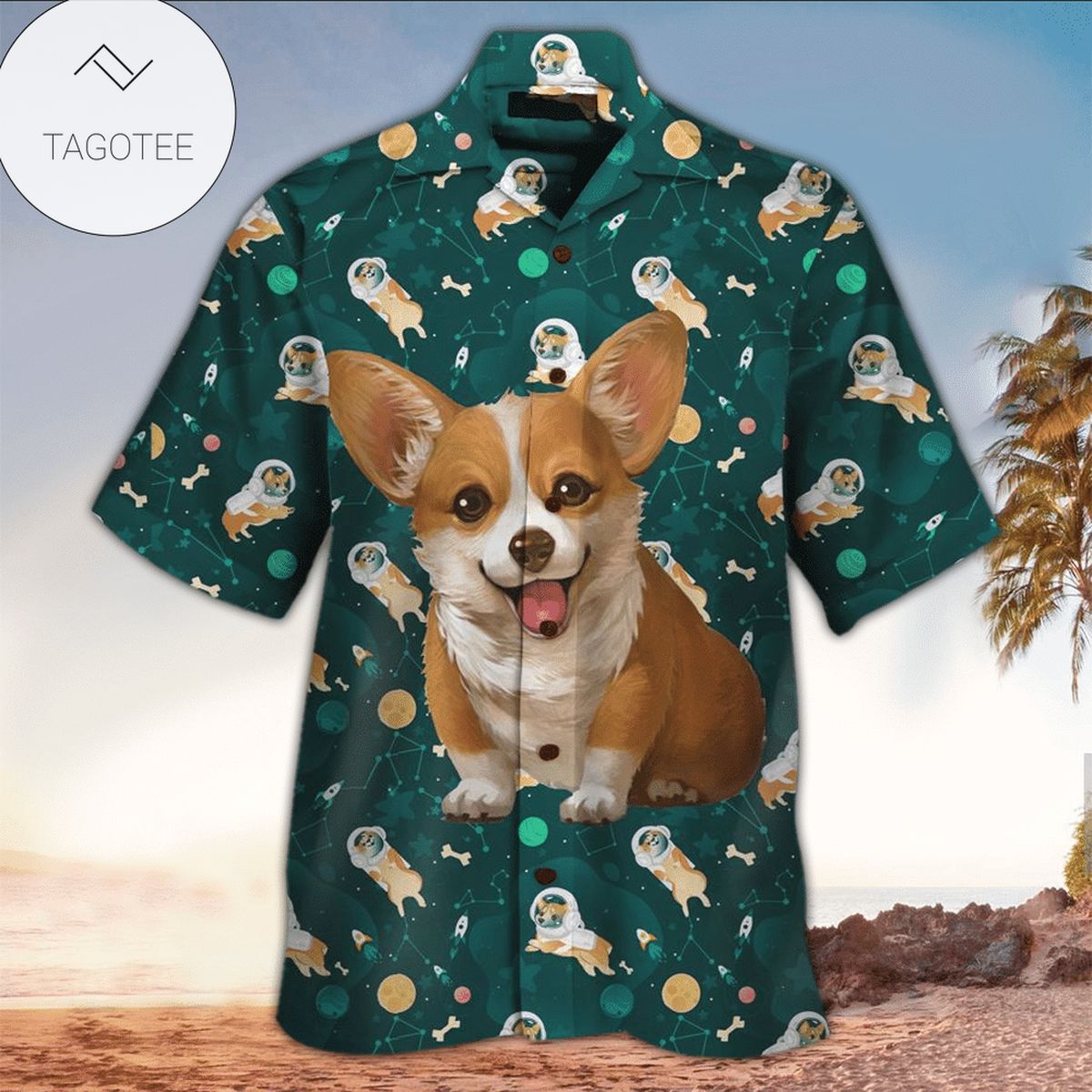 Corgi Dog Life Is Better With Corgi For men And Women Graphic Print Short Sleeve Hawaiian Casual Shirt