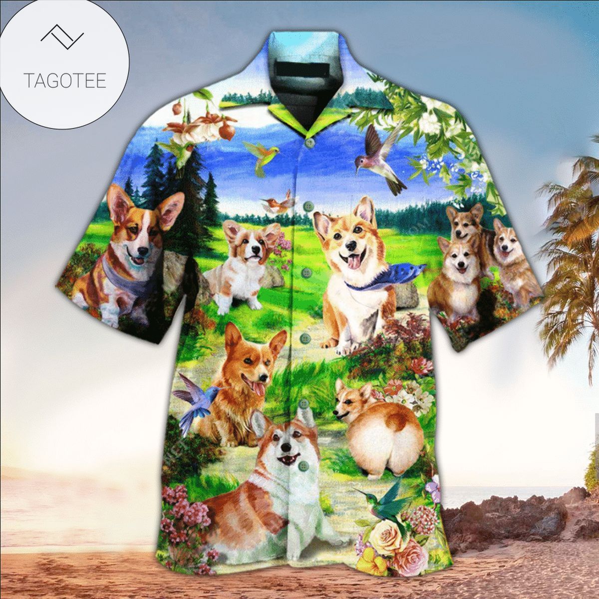 Corgis Life Shirt For Men Hawaiian Shirt