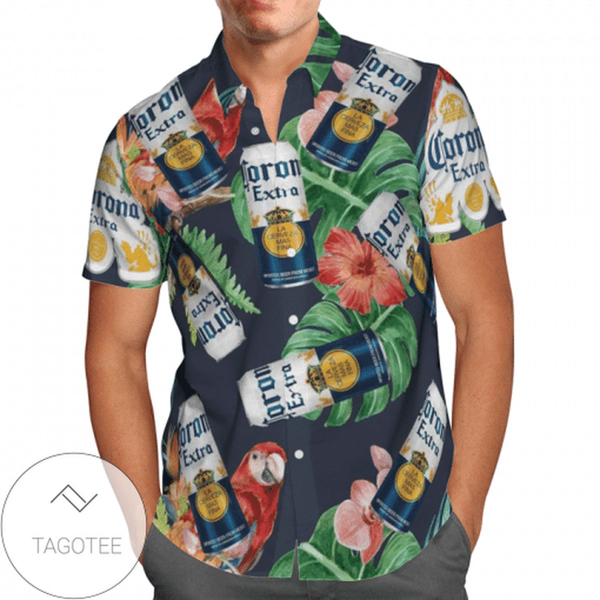 Corona Extra Beer All Over Print 3D Summer Short Sleeve Hawaiian Beach Shirt