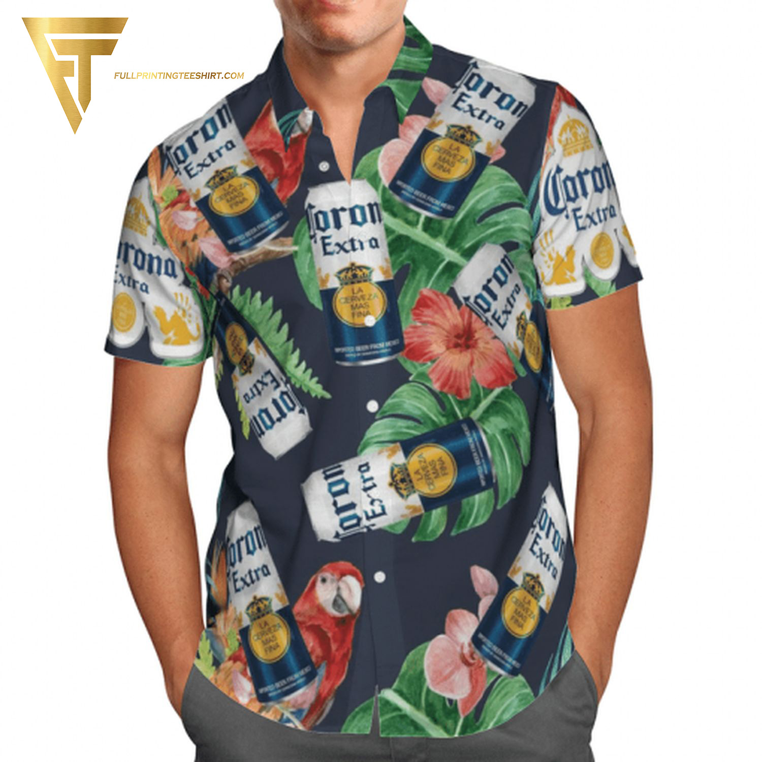 Corona Extra Beer All Over Print Summer Vacation Hawaiian Shirt