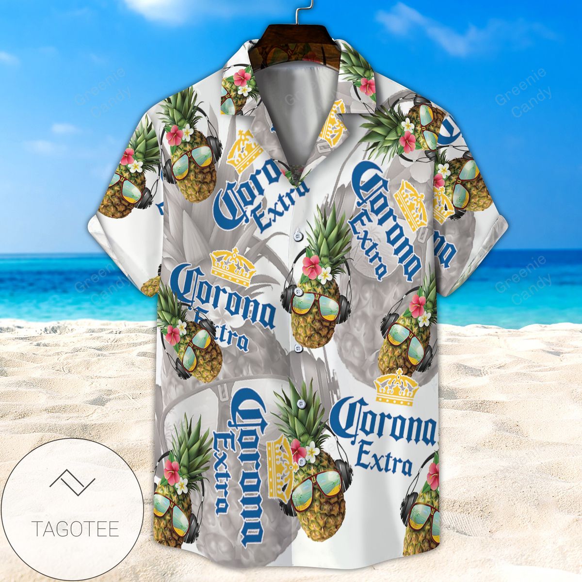 Corona Extra Tropical Leafs All Over Print 3D Hawaiian Shirt