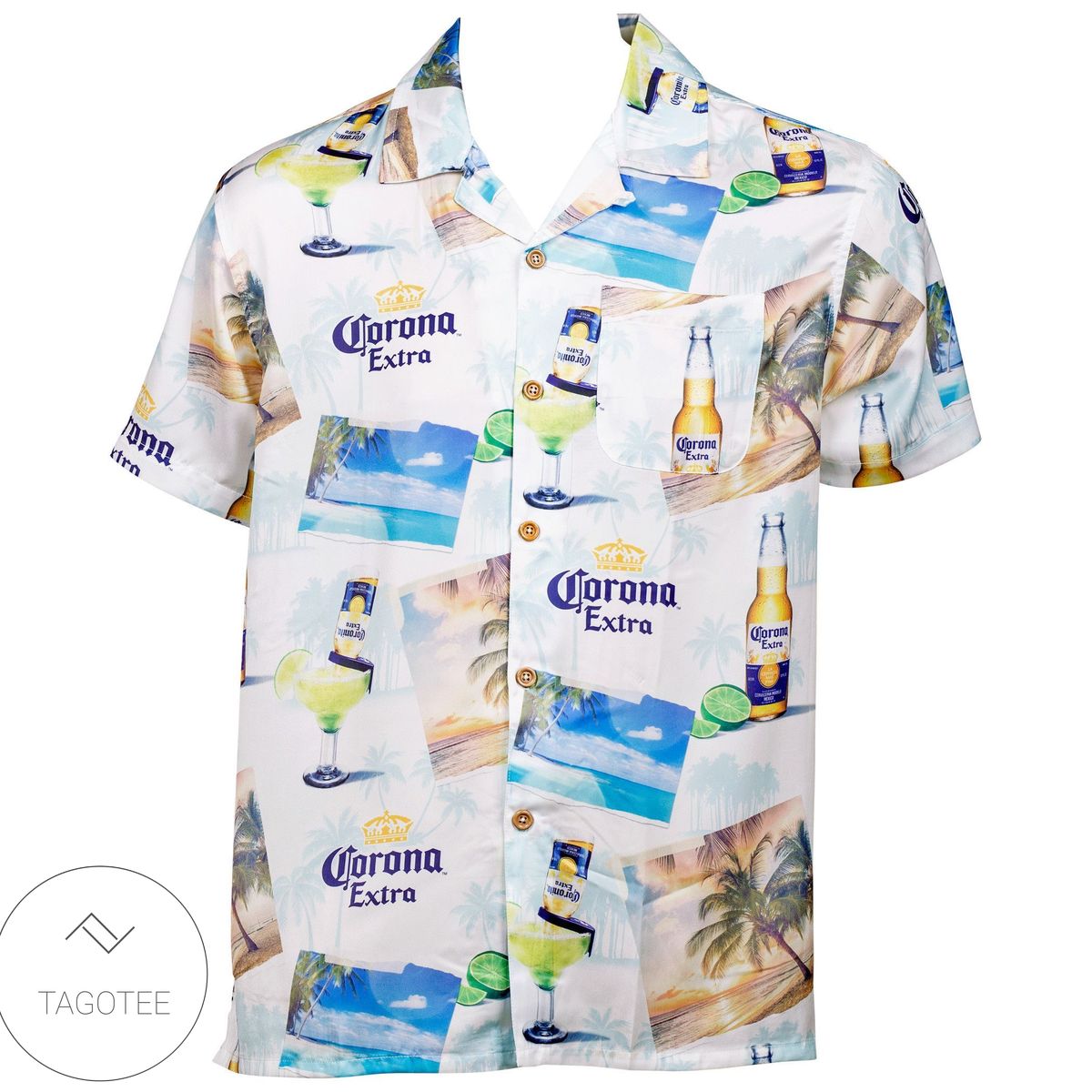 Corona Extra Tropical Leafs All Over Print 3D Hawaiian Shirt