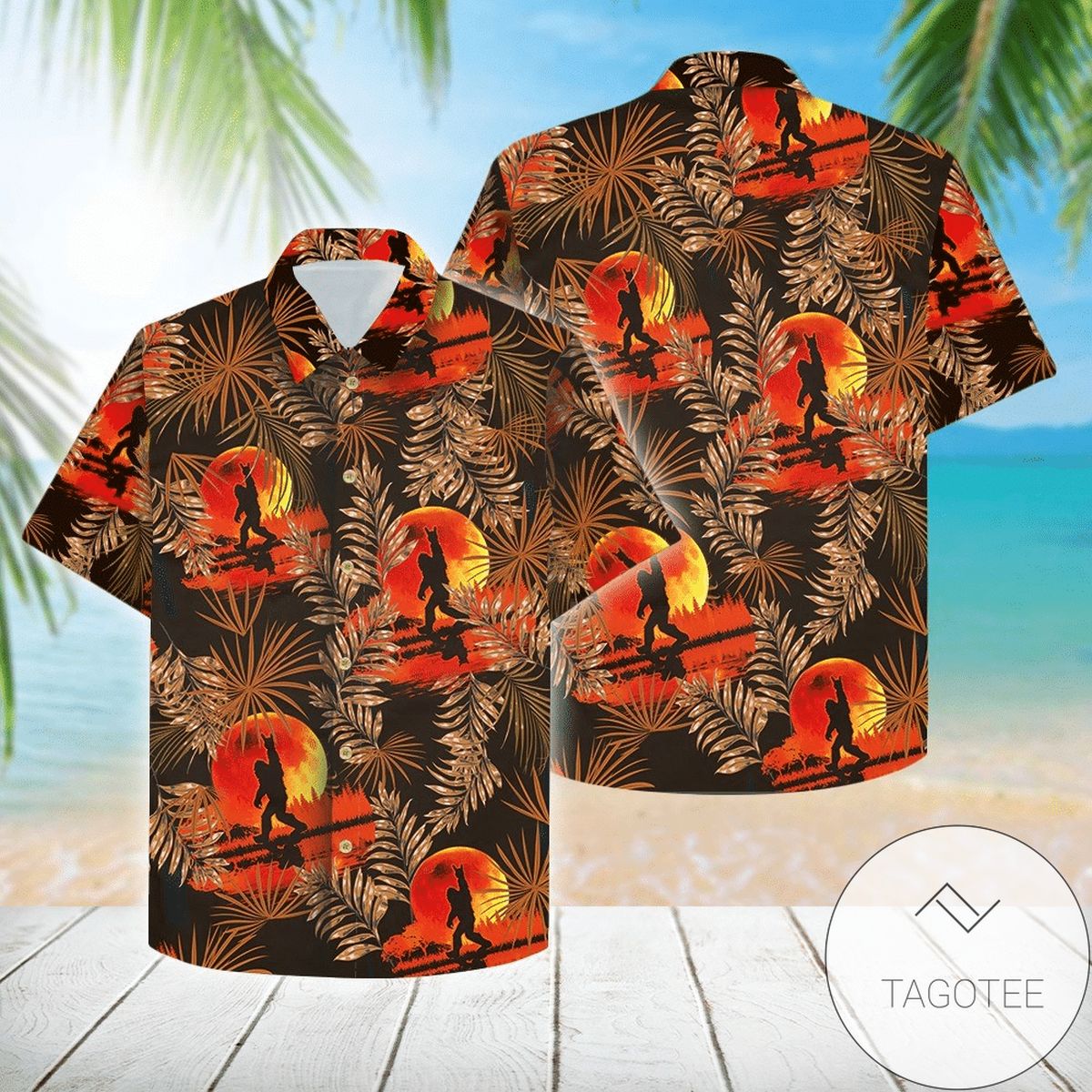 Cover Your Body With Amazing Bigfoot Hibiscus Royal Blue Hawaiian Aloha Shirts