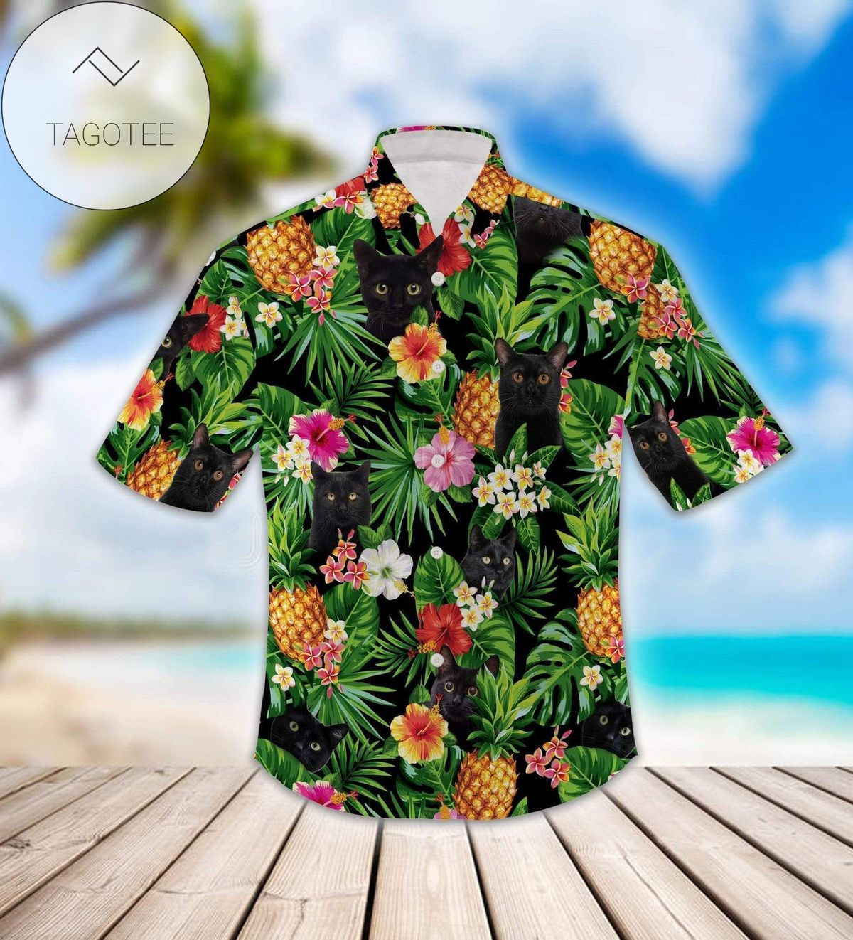 Cover Your Body With Amazing Black Cat Tropical Hawaiian Shirt