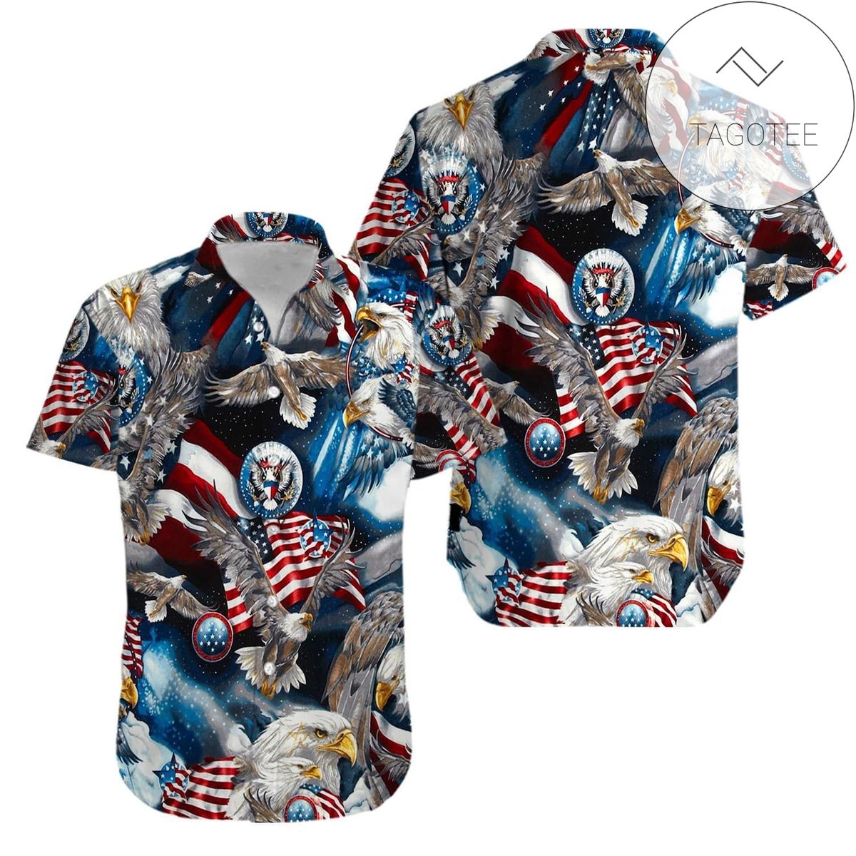 Cover Your Body With Amazing Eagles Patriotic Usa American Flags Aloha Authentic Hawaiian Shirt 2022s V