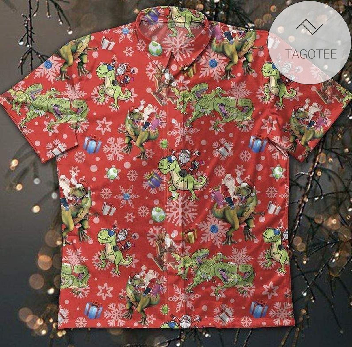 Cover Your Body With Amazing Funny Santa Claus Surfing Red Hawaiian Shirts