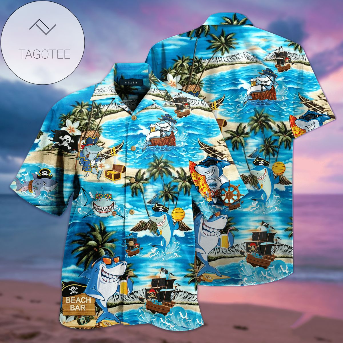 Cover Your Body With Amazing Funny Shark Summer Vibe Tropical 2022 Authentic Hawaiian Shirts