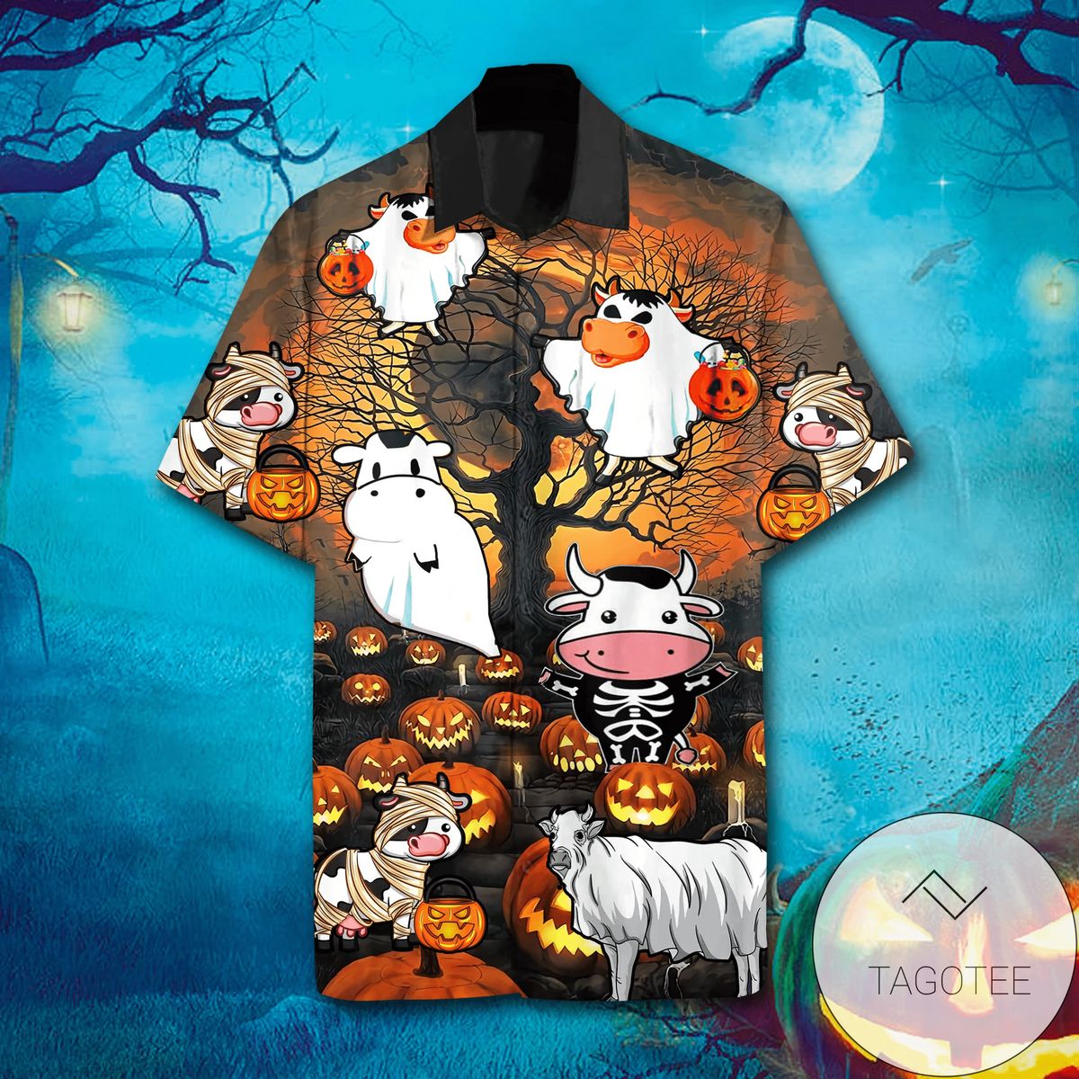 Cover Your Body With Amazing Hawaiian Aloha Shirts Cow Halloween V