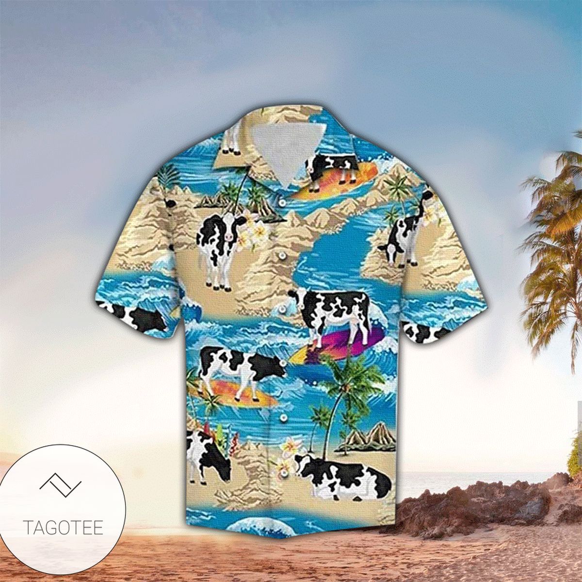 Cow Tropical Fruits Hawaiian Aloha Shirts