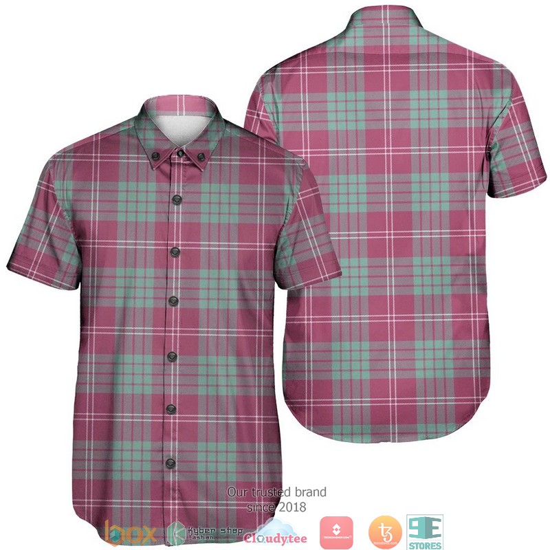 Crawford Modern Tartan Crest Short Sleeve Hawaiian Shirt