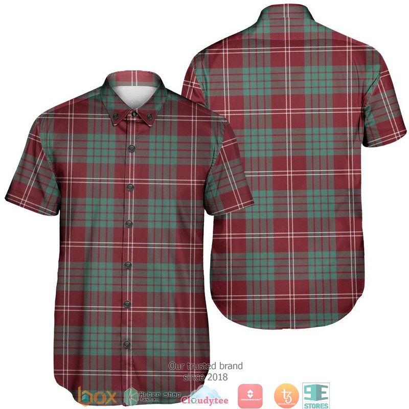 Crawford Modern Tartan Crest Short Sleeve Hawaiian Shirt