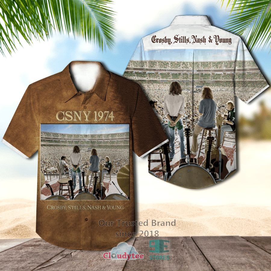 Crosby, Stills, Nash & Young CSNY 1974 Casual Hawaiian Shirt