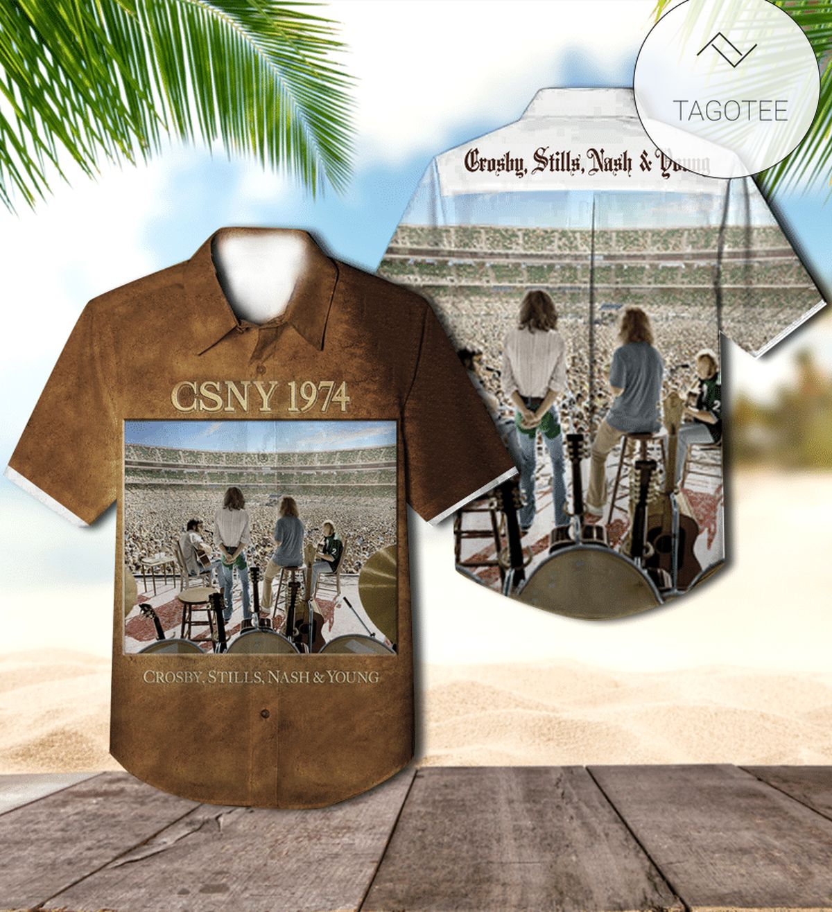 Crosby Stills Nash And Young American Dream Album Cover Hawaiian Shirt