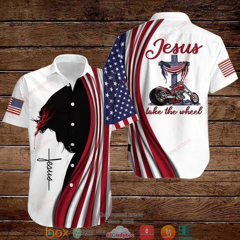 Cross Jesus Bible American Flag Nurse Nursing In My Veins Jesus In My Heart Hawaiian Shirt