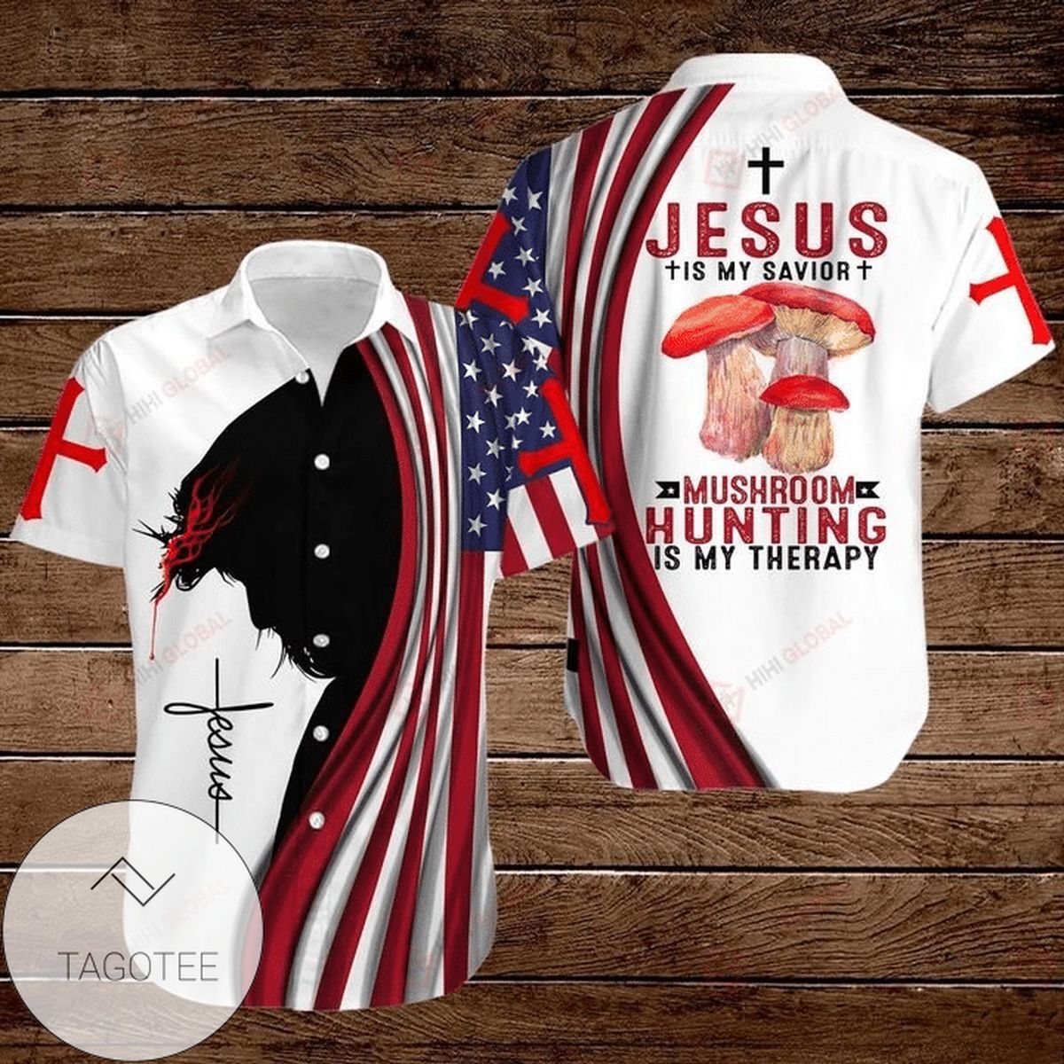 Cross Warrior American Flag Stand For Flag And I Kneel Before God Graphic Print Short Sleeve Hawaiian Casual Shirt