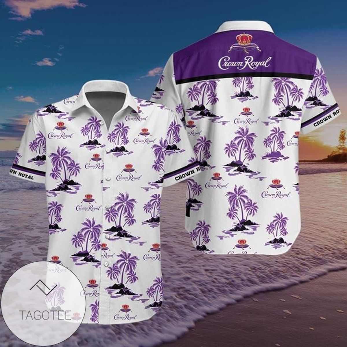 Crown Royal Apple Bottle All Over Print 3D Hawaiian Shirt And Beach Short