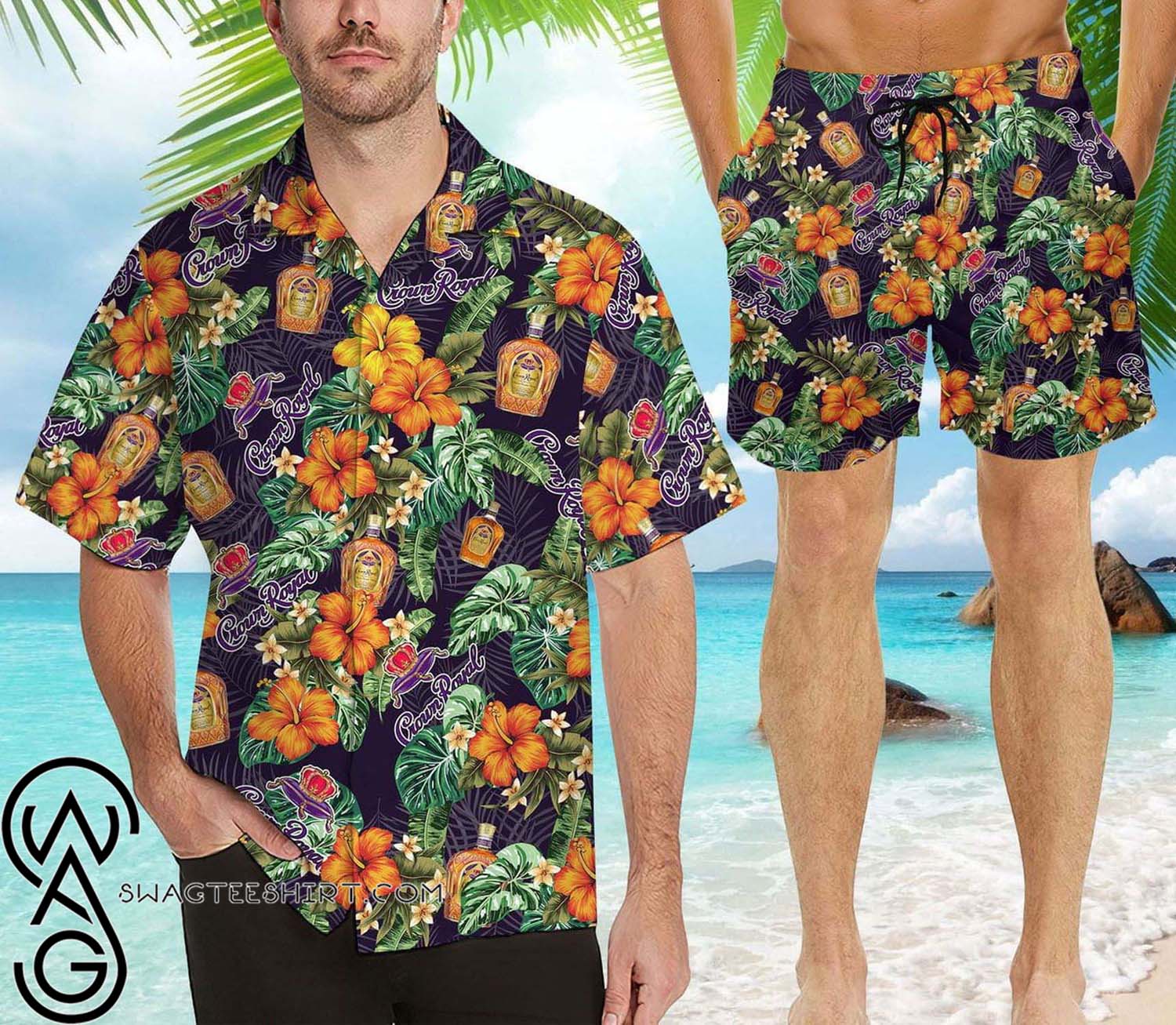 Crown Royal All Over Print Summer Vacation Hawaiian Shirt