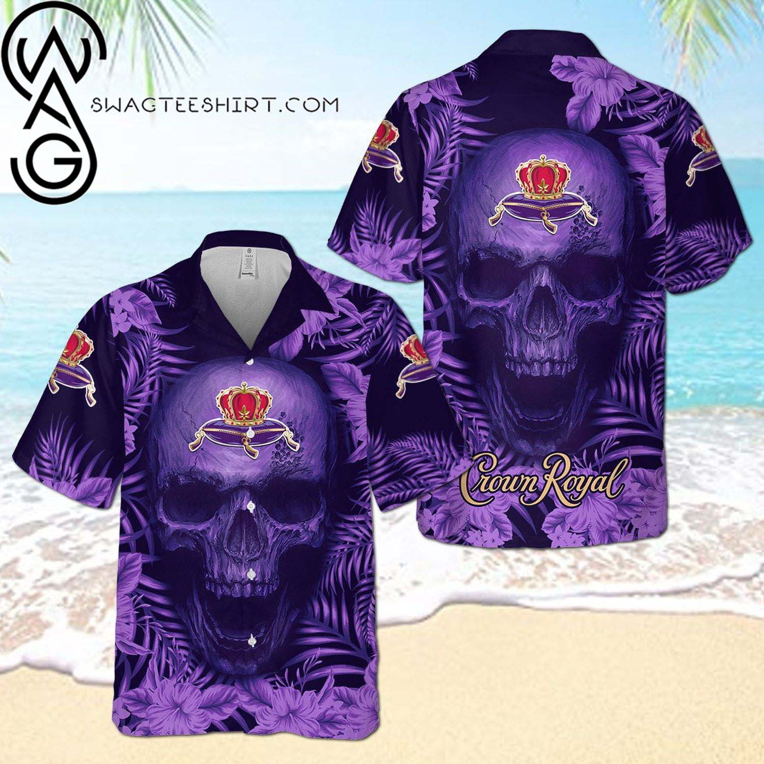 Crown Royal Aloha From Hawaii All Over Print Summer Vacation Hawaiian Shirt