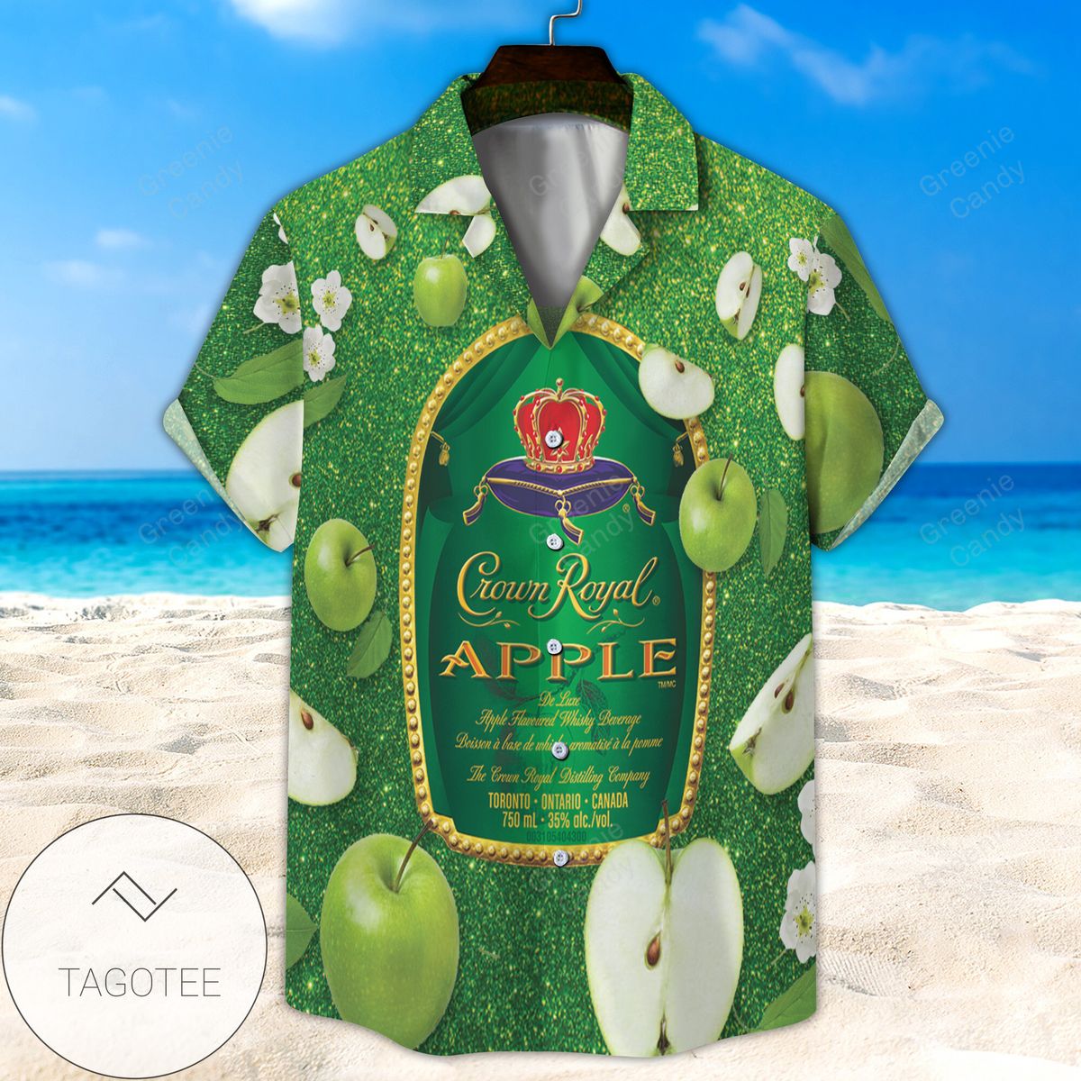 Crown Royal Apple Bottle All Over Print 3D Hawaiian Shirt And Beach Short