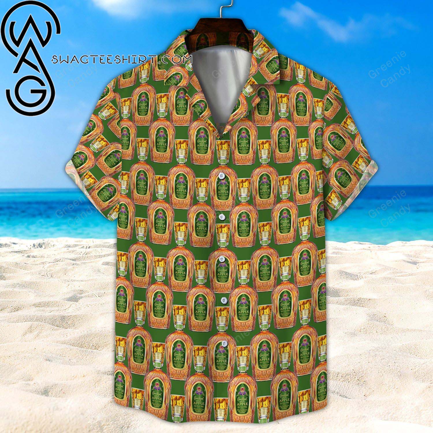 Crown Royal Baby Yoda Hibiscus Pattern All Over Print Summer Vacation Hawaiian Shirt