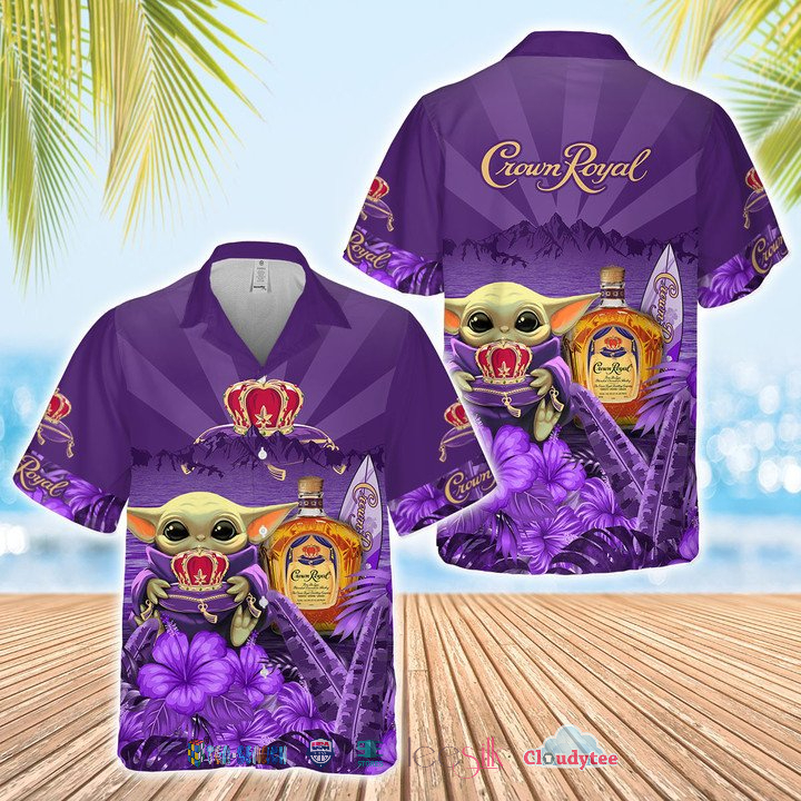 Crown Royal Blue Green Hawaiian Shirt