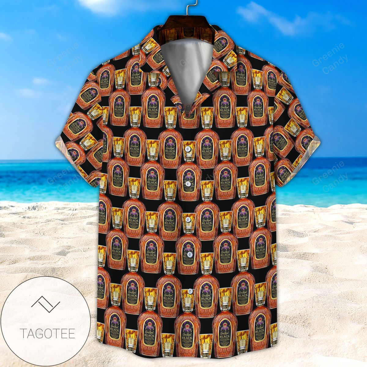 Crown Royal Bottle Seamless All Over Print 3D Hawaiian Shirt And Beach Short – Orange